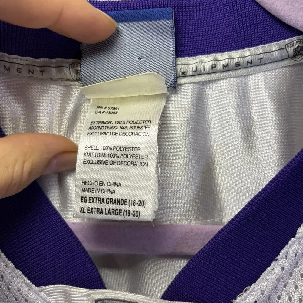 Percy Harvin #12 Minnesota Vikings Jersey Reebok Youth XLarge White NFL